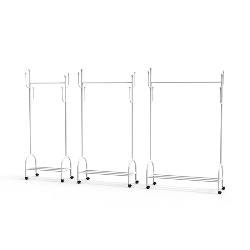 Lätt lyxig golv-stående hushåll enkelt rackkläder rack kreativ balkong enkel universal hjul vertikala klädställ