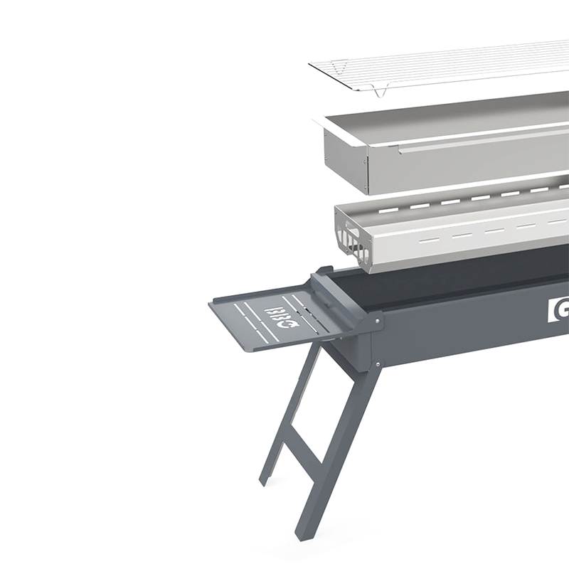 Utomhus fällbar rektangulär grillgrill
