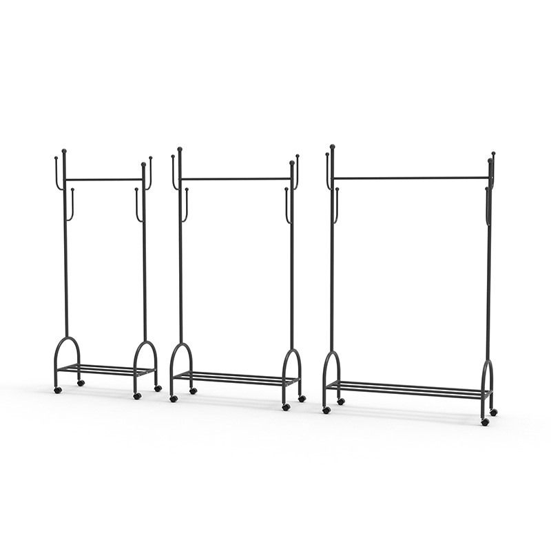 Lätt lyxig golv-stående hushåll enkelt rackkläder rack kreativ balkong enkel universal hjul vertikala klädställ