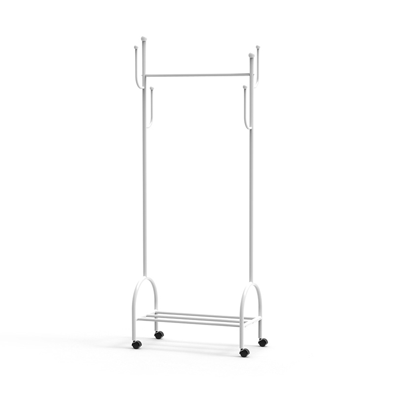 Lätt lyxig golv-stående hushåll enkelt rackkläder rack kreativ balkong enkel universal hjul vertikala klädställ