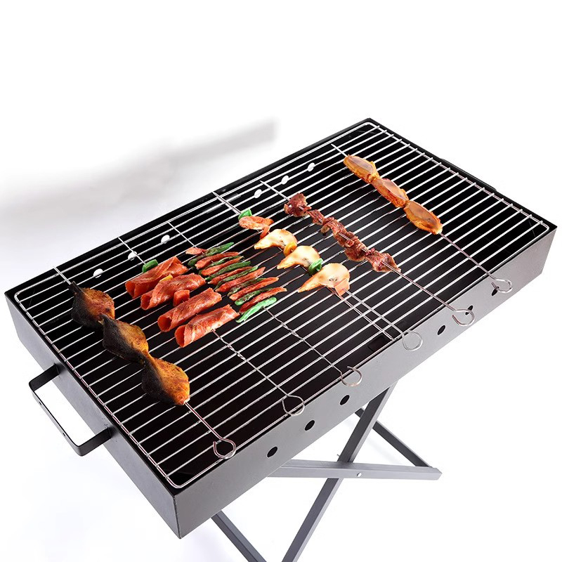 Rostfritt stål vikbara bärbara x-formade grillgrill