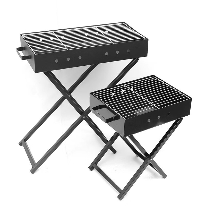 Rostfritt stål vikbara bärbara x-formade grillgrill