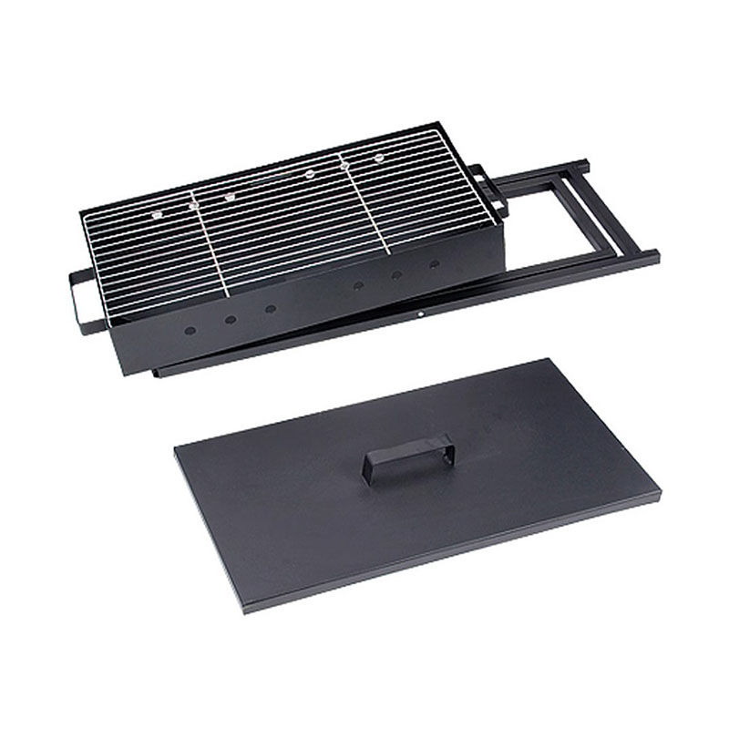Täckt x-formad grill